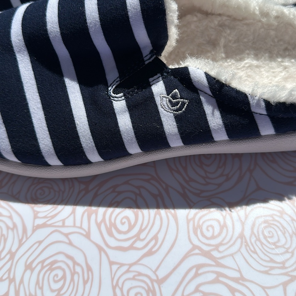 Waco Shoe Company Blue & White Striped Dundee Slipper size 7.5 D - Picture 3 of 5